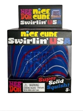 Nice Cube Swirlin' USA Super Solid Squish - Blue with Red & White Swirl